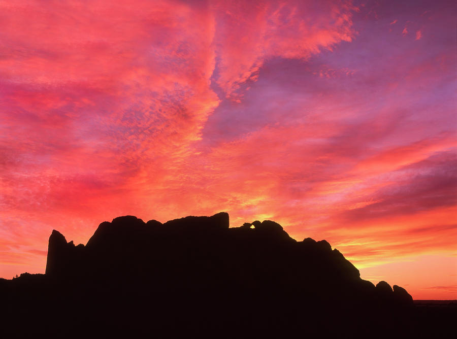 Fire Burning In The Eastern Sky Over Garden of the Gods, Colorado Springs Photograph by Bijan Pirnia