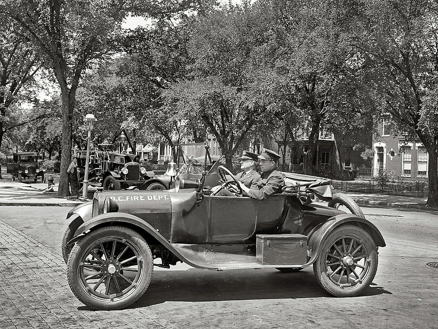 Fire Captain in a Dodge Roadster 1926 Photograph by DK Digital