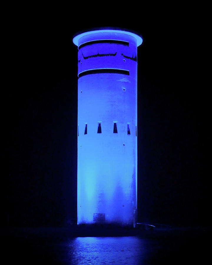 Fire Control Tower 3 in Cobalt Blue Photograph by Bill Swartwout