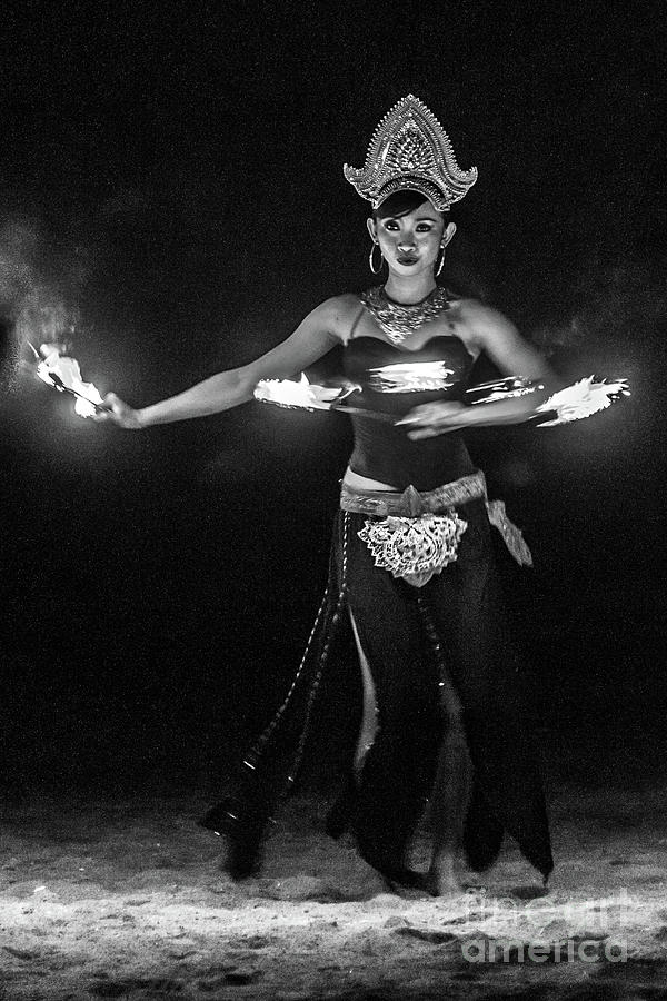 Fire Dance - bw Photograph by Werner Padarin