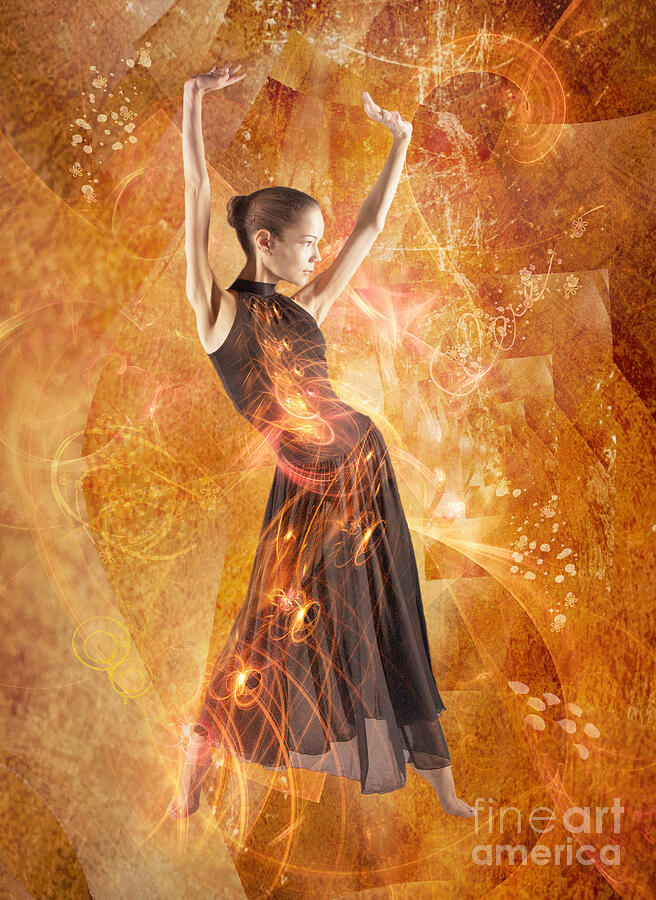Fantasy Mixed Media - Fire Dancer by Elisabeth Lucas