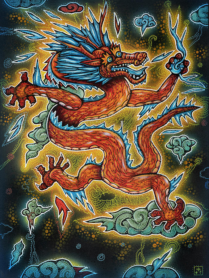 Fire Dragon Painting by Joel Nakamura - Fine Art America