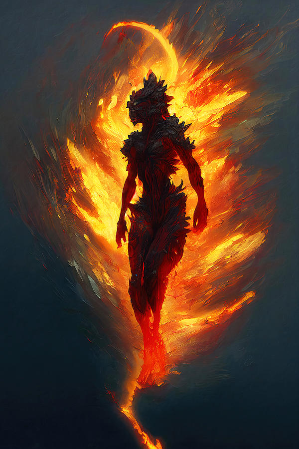 Fantasy Painting - Fire Elemental 01 by AM FineArtPrints