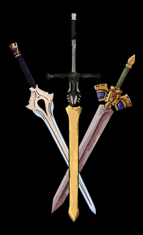 Fire Emblem Legendary Swords Digital Art By Gene Bradford
