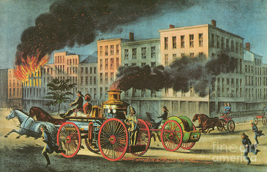 Fire Engine Drawing by Currier and Ives