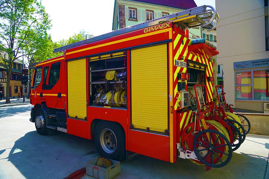 Fire Engine Strasbourg France Photograph
