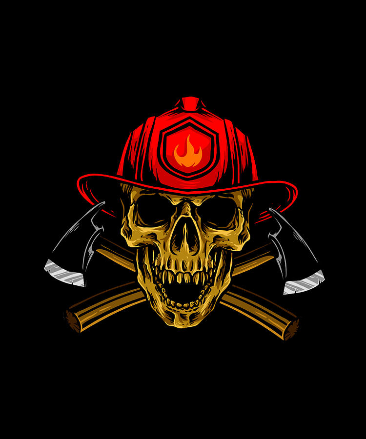 Fire Fighter Skull Digital Art by CalNyto - Fine Art America