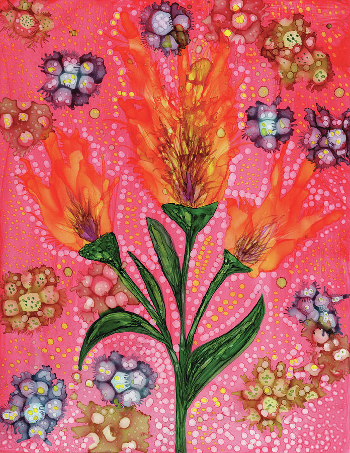 Fire Flowers Painting by Dee Spillman - Pixels