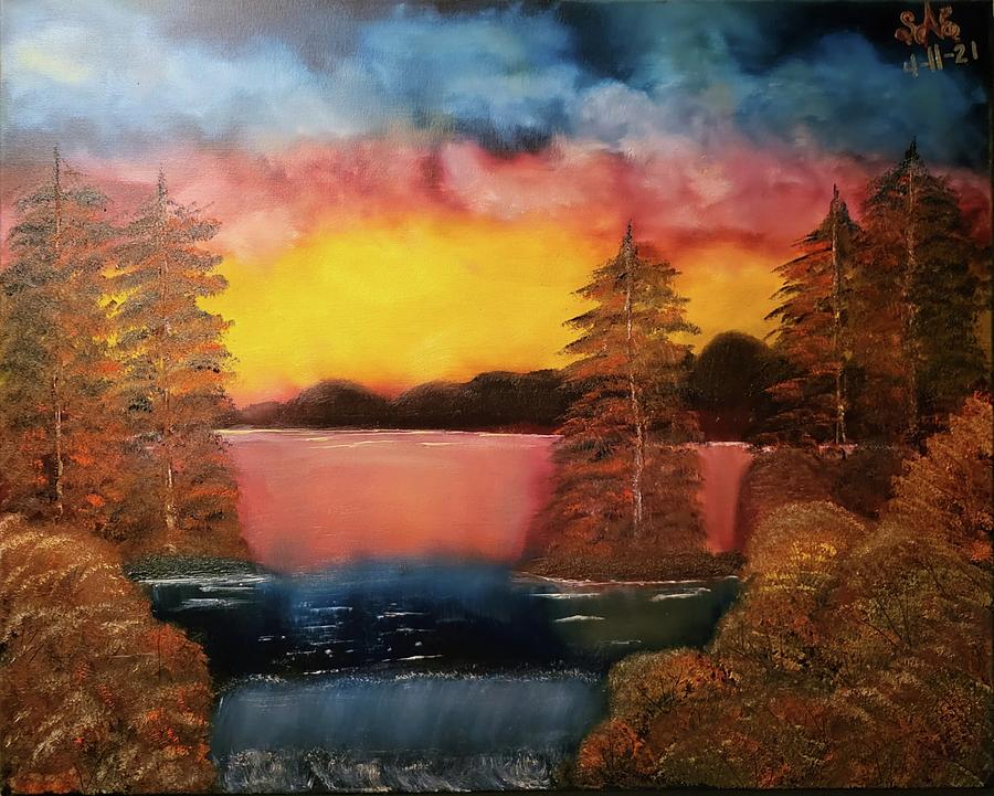 Fire Horizon Painting by Sandie Sparkles Studio - Fine Art America