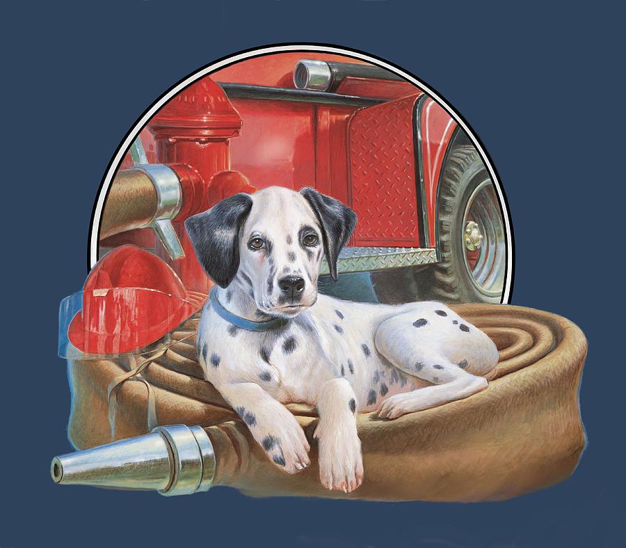 Fire house Dalmation Painting by Hans Droog