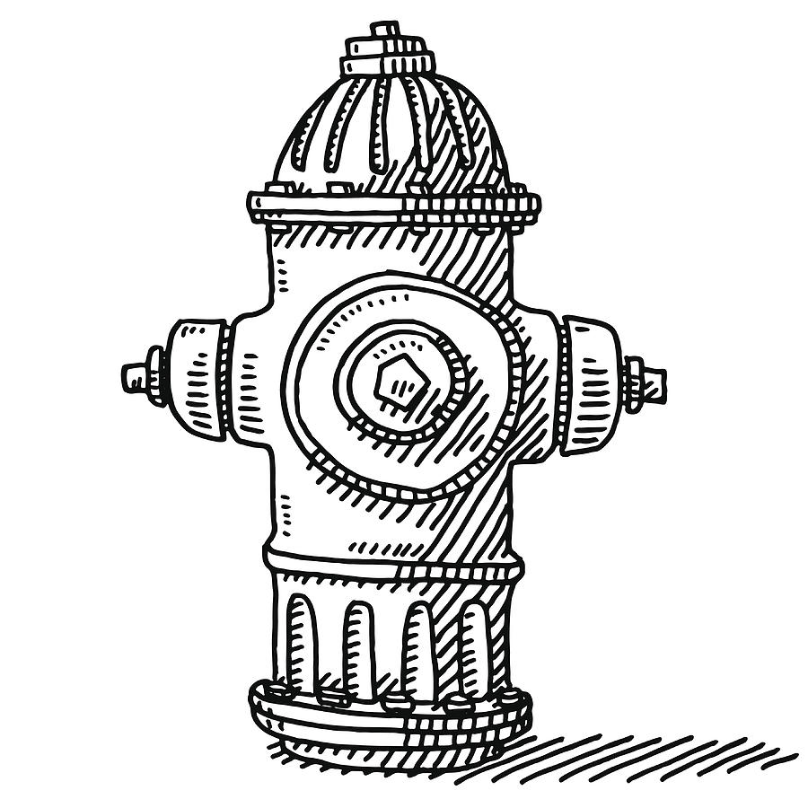 Fire Hydrant Drawing Drawing by FrankRamspott