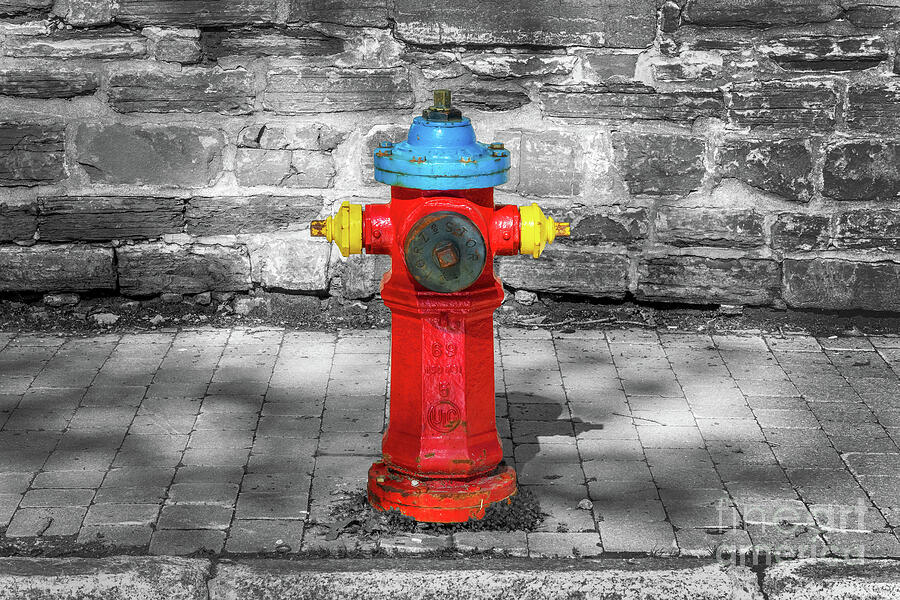 Abstract Photograph - Fire hydrant in Old Quebec City by Delphimages Photo Creations