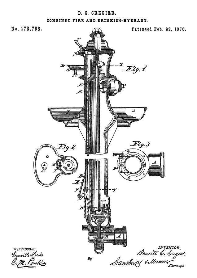 Fire Hydrant Patent Digital Art by Sambel Pedes - Fine Art America