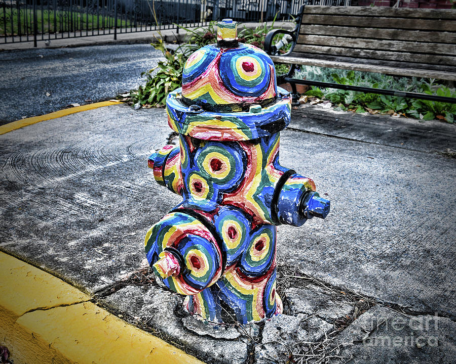 Abstract Photograph - Fire Hydrant Urban Art Hands Abstract Circles by Paul Ward