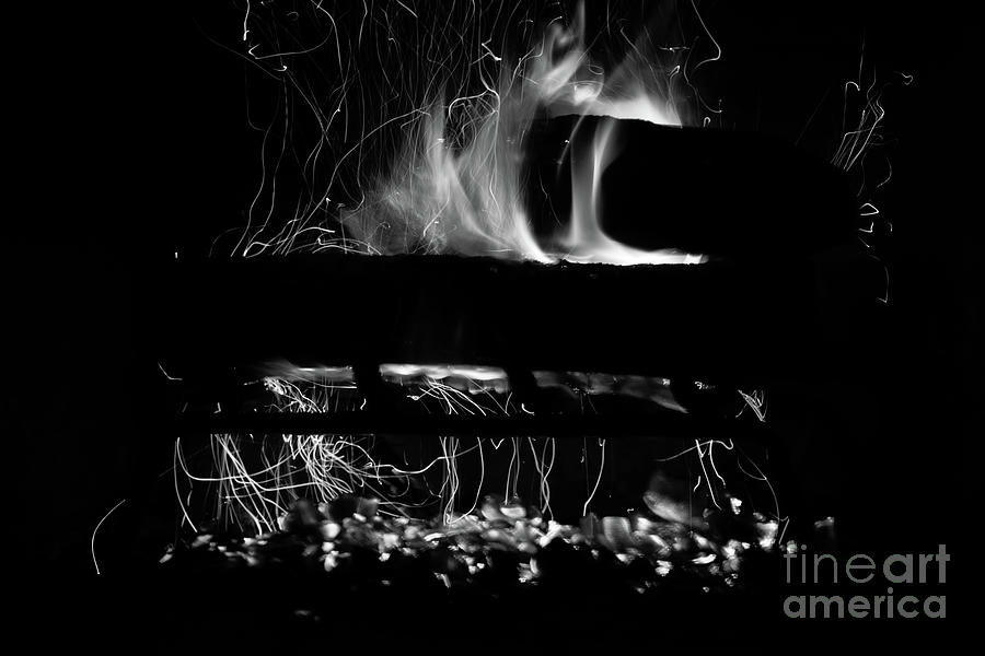 Fire in black and white Photograph by Agnes Caruso