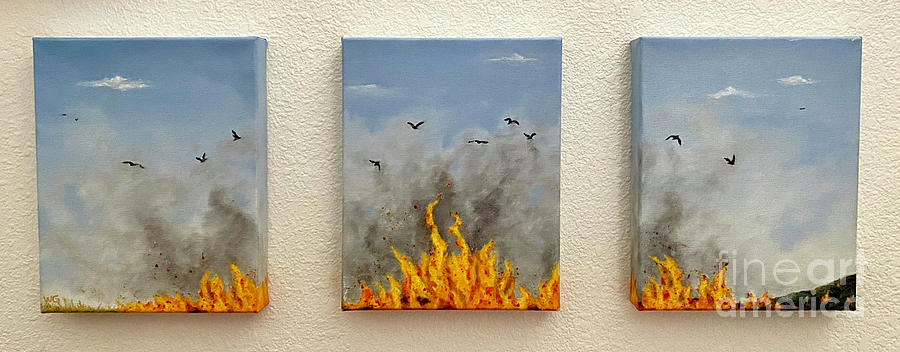 Fire in the Hills Painting by Wendy Golden