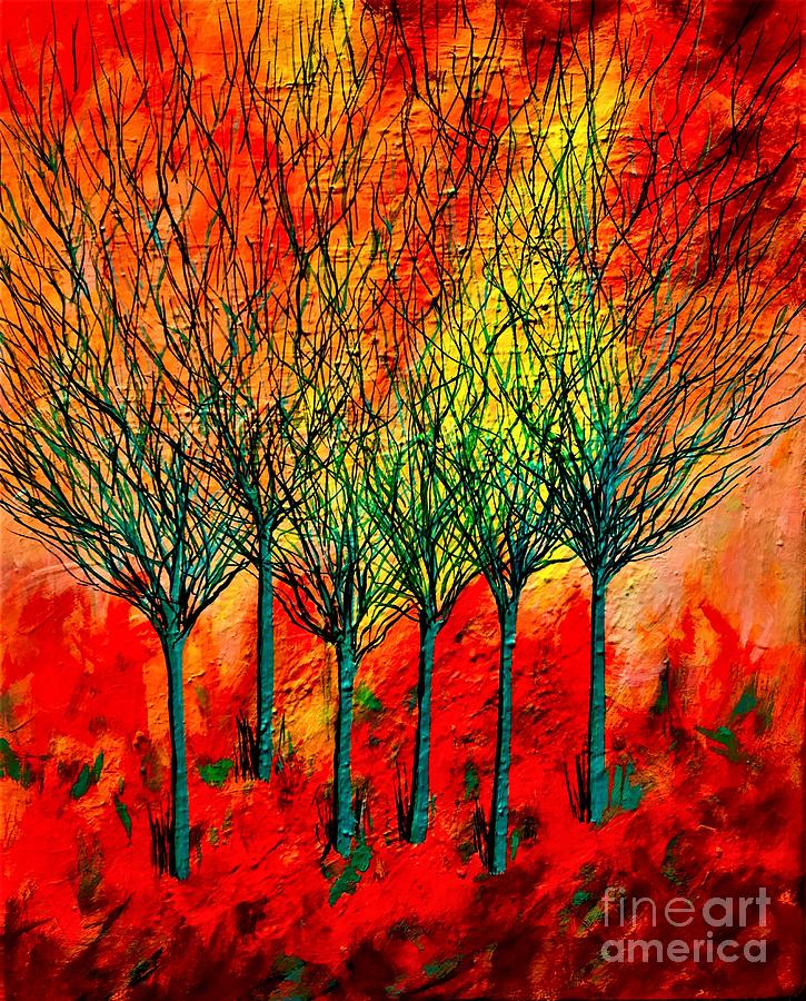 Fire in the Sky  Painting by Allison Constantino