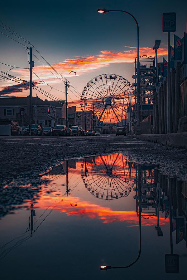 Ferris Wheel Photograph - Fire in the sky by Chad W Hoover