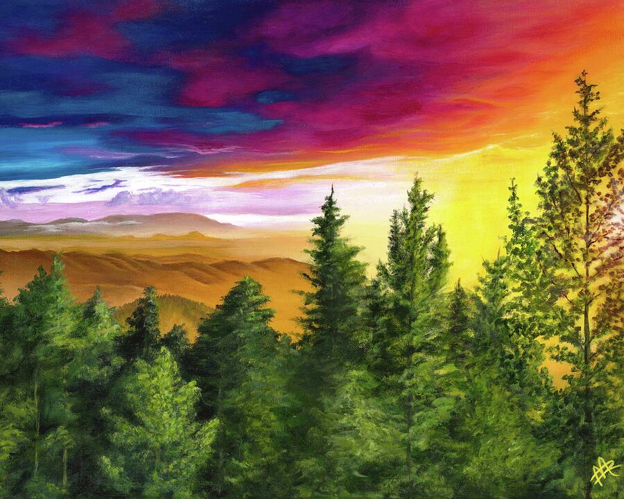 Sunset Painting - Fire in the Sky by Michelle Littlejohn