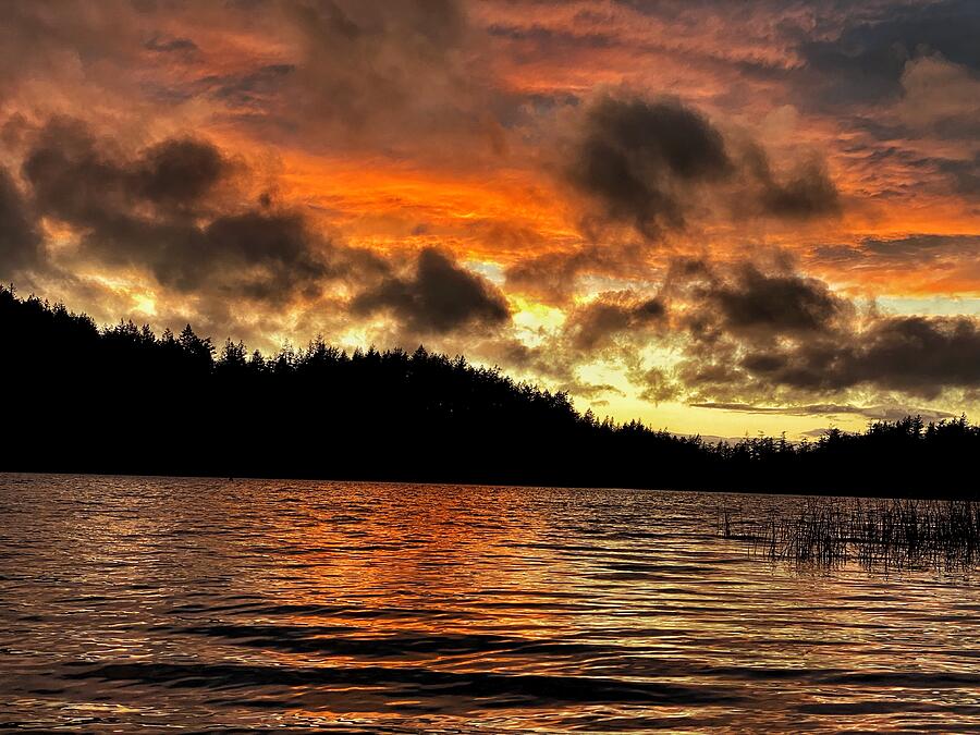 Fire in the Sky - Orcas Island Photograph by Jerry Abbott