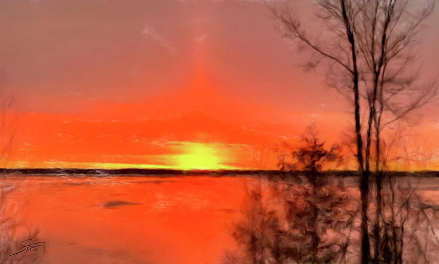 Fire In The Sky Digital Art by Rick Stringer