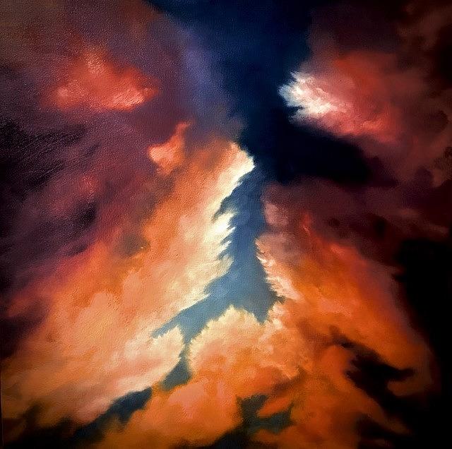Fire in the sky Painting by Willy Proctor