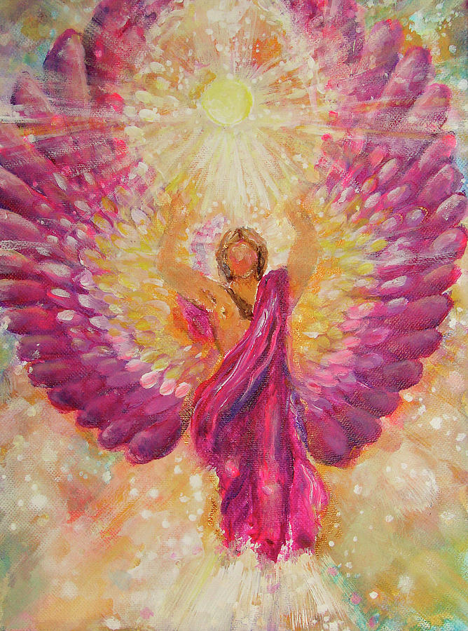 Fire Inside A Christmas Angel Painting by Ashleigh Dyan Bayer