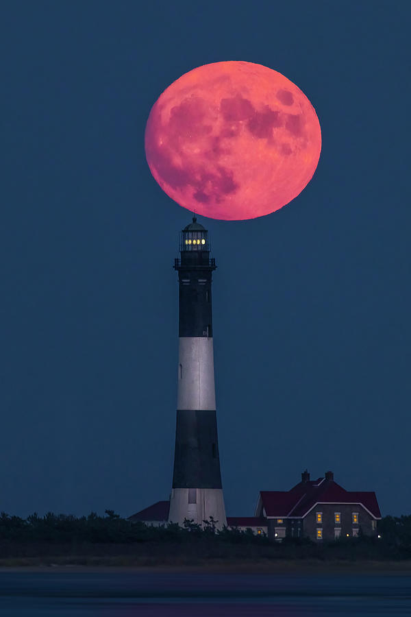 Fire Island Lighthouse Full Moon Photograph by Susan Candelario