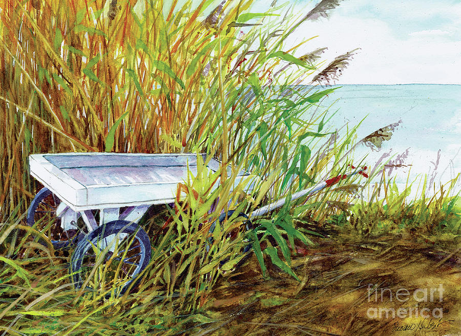Fire Island Wagon Painting by Susan Herbst