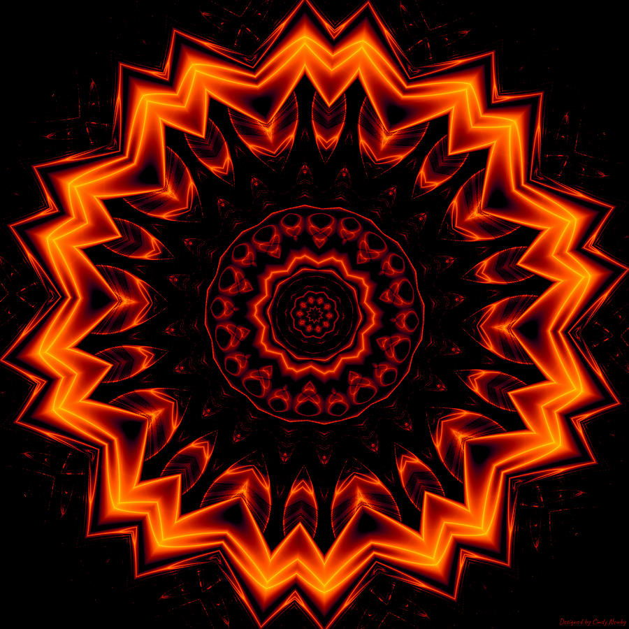 Fire Kaleidoscope Digital Art by Cindys Creative Corner