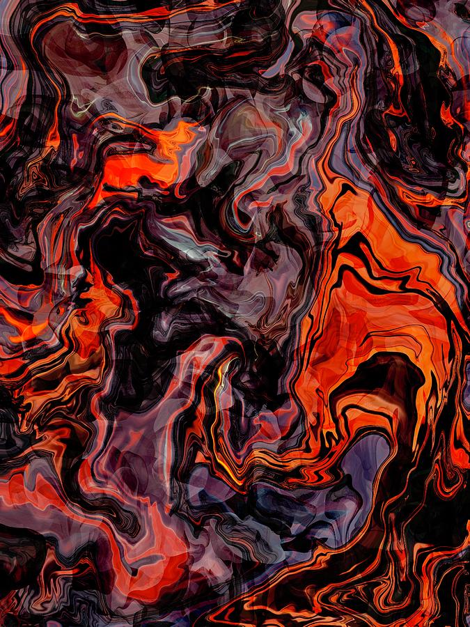 Fire Lava Abstract Liquid Art Digital Art by Carine Martch - Fine Art ...