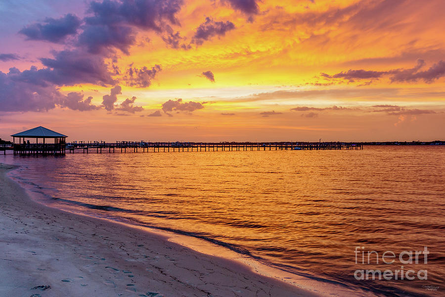 Fire Like Sunset At Navarre Florida Photograph by Jennifer White