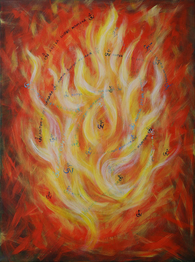 Fire Mantra Painting by Holly Stone