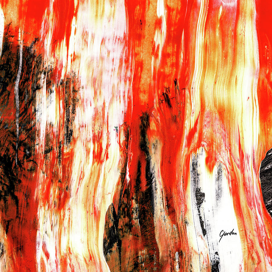 Fire - Modern Abstract Art Painting in Red Orange Yellow And White Painting by Modern Abstract