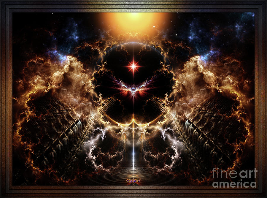 Fire Of Heaven Sci-Fi Fractal Art Composition by Xzendor7 Painting by Xzendor7