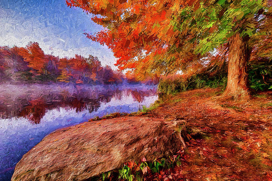 Fire on the Lake ap Painting by Dan Carmichael