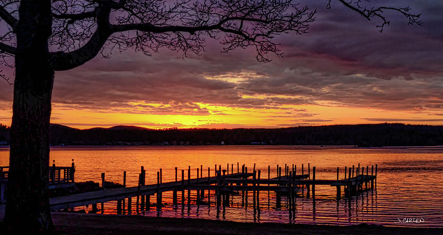 Fire on the Lake Photograph by Jim Carlen