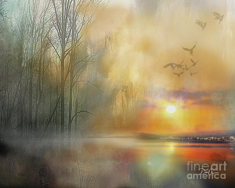 Fire on the Water Digital Art by Deb Nakano