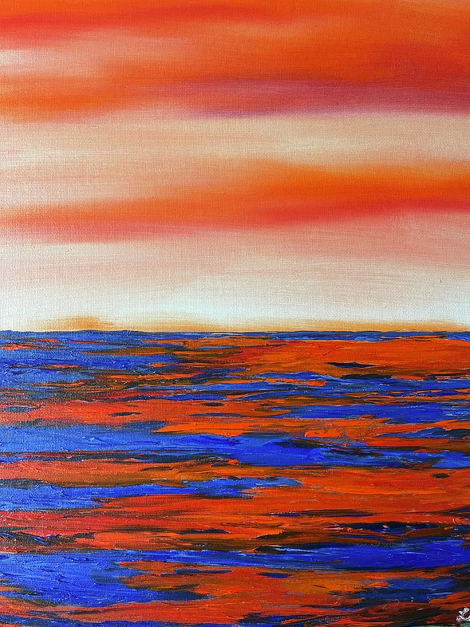 Fire On The Water Painting by Lisa White