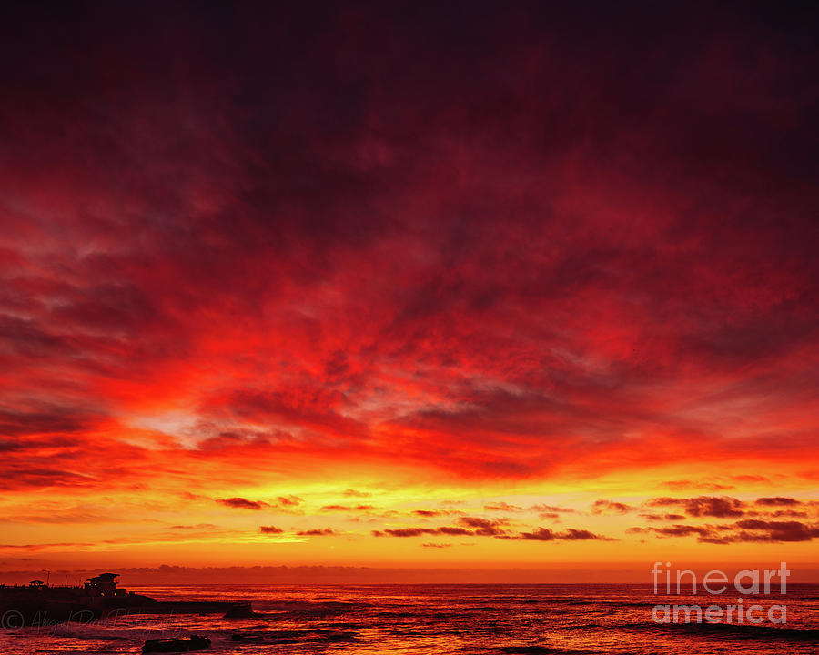 Fire Red Sunset La Jolla Photograph by Abigail Diane Photography