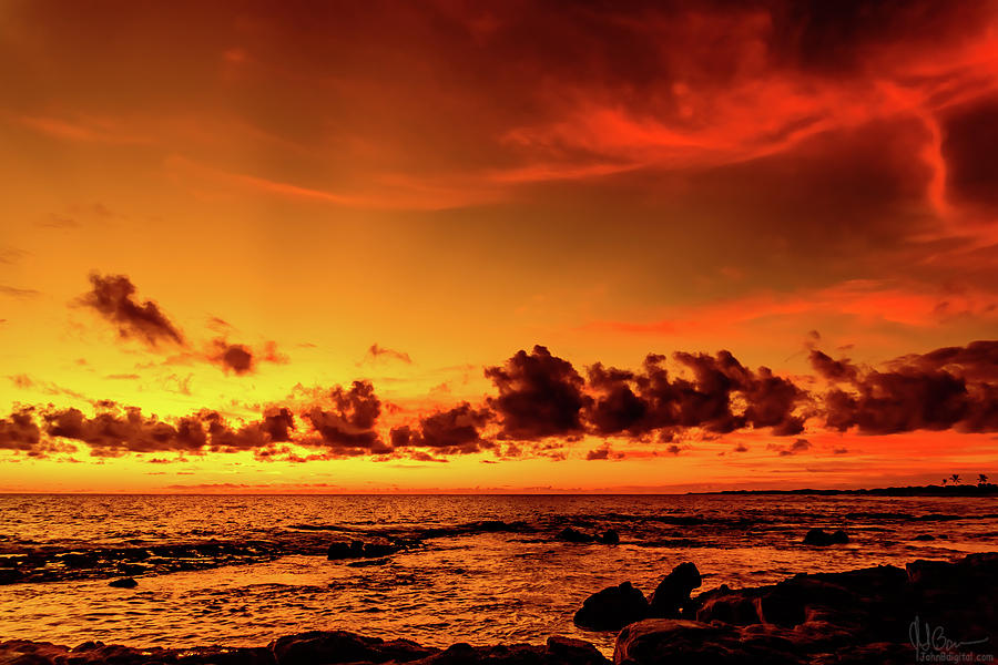 Fire Sky and Sea Photograph by John Bauer