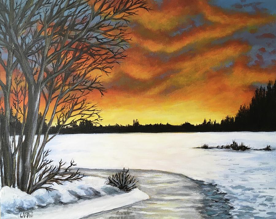 Fire Sky Painting by Beth Lippai - Fine Art America