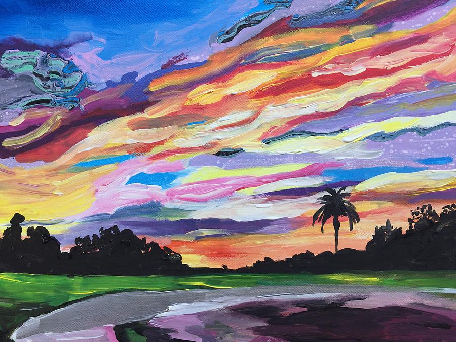 Fire Sky, California Sunset Painting by Danielle Rosaria