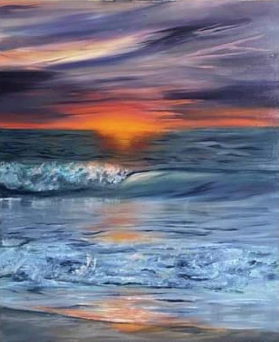 Fire sky Painting by Christina Ratino - Fine Art America