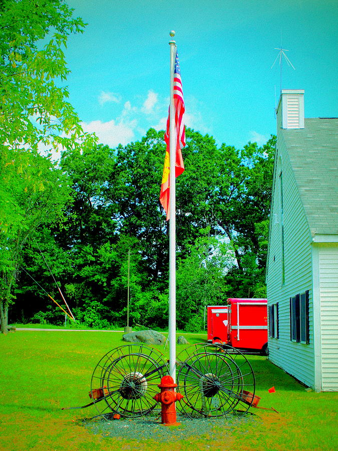 Fire Station Flag Digital Art by Cliff Wilson