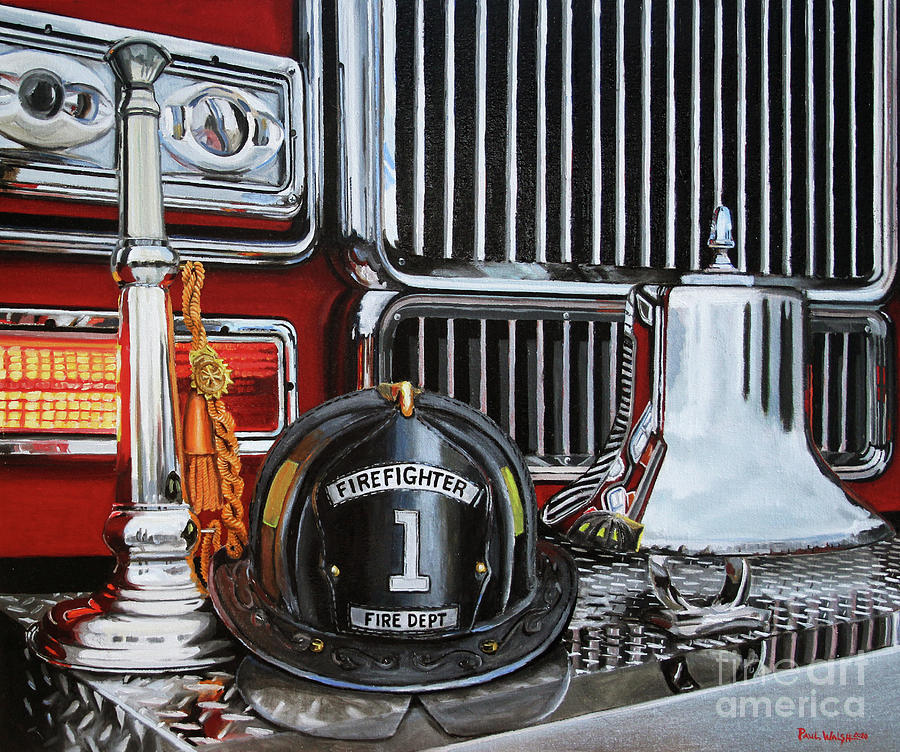 Fire Truck Painting - Bell And Trumpet by Paul Walsh