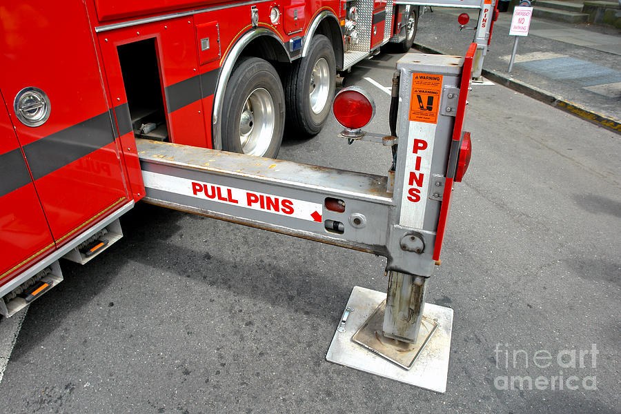 Fire Truck Outrigger Stabilizing Legs Extended  Photograph by Olivier Le Queinec