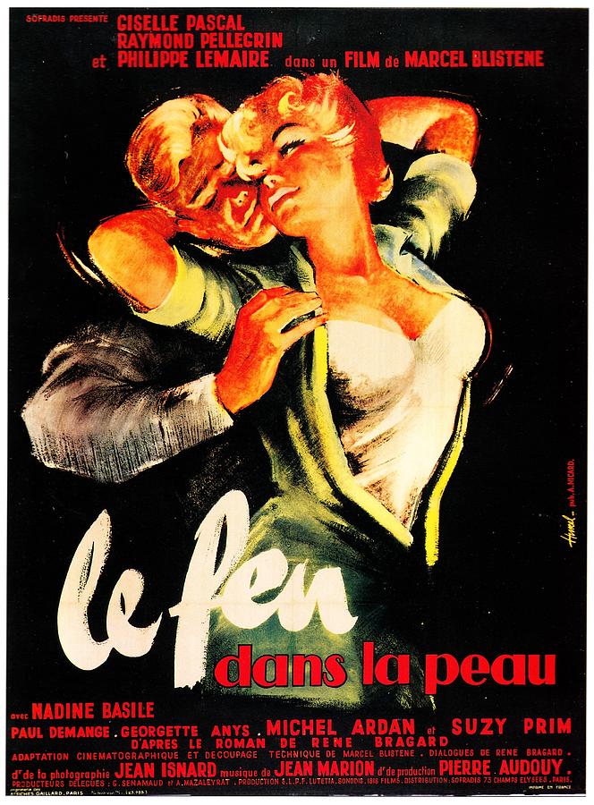 Vintage Mixed Media - Fire Under Her Skin, 1953 - art by Clement Hurel by Movie World Posters