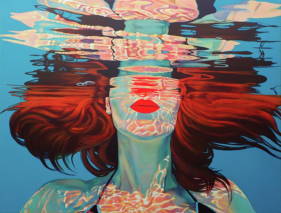 Fire Underwater Painting by Pavlina Alea