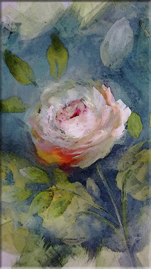 Fire White Rose Painting by Lisa Kaiser